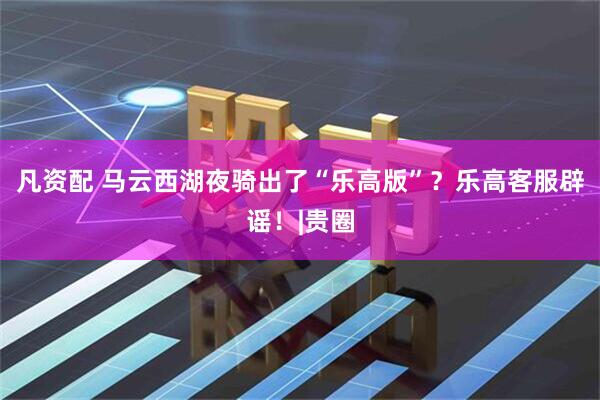 凡资配 马云西湖夜骑出了“乐高版”？乐高客服辟谣！|贵圈