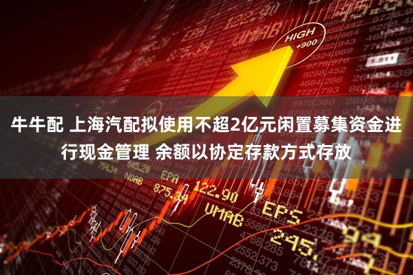 牛牛配 上海汽配拟使用不超2亿元闲置募集资金进行现金管理 余额以协定存款方式存放
